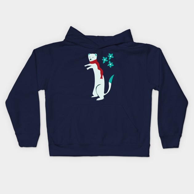 Stoaty Christmas with an Ermine Kids Hoodie by belettelepink